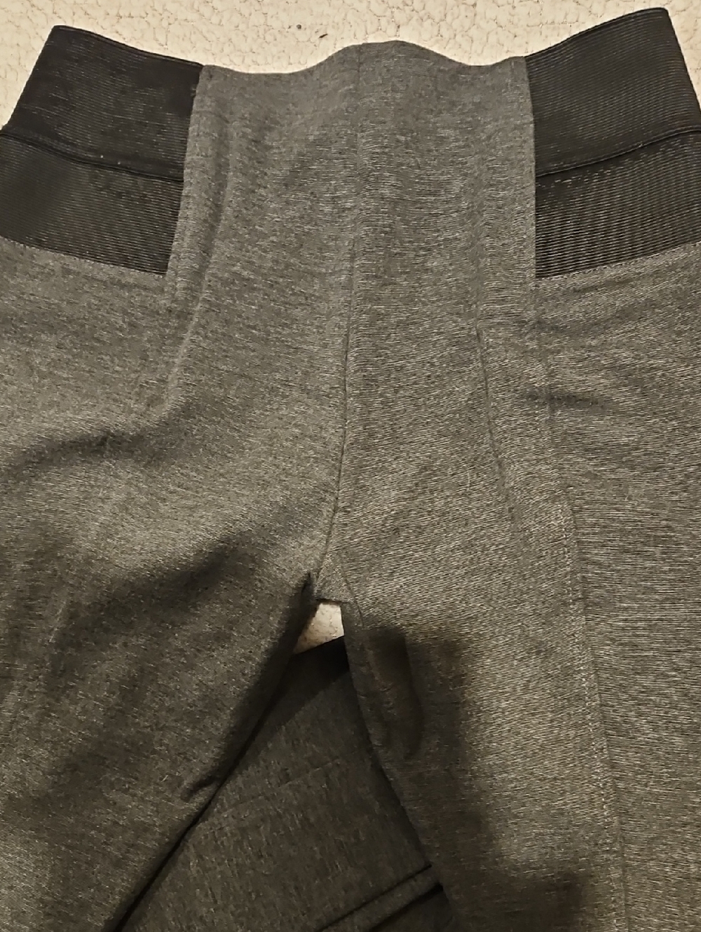 Women's Grey Straight Leg Pants with Black Elastic Side Panel Waistband- Size M - Picture 5 of 6